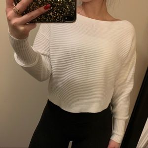 White knit sweater!